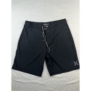 Hurley Board Shorts Mens 32 Black Swim Surf Beach Drawstring Performance Shorts